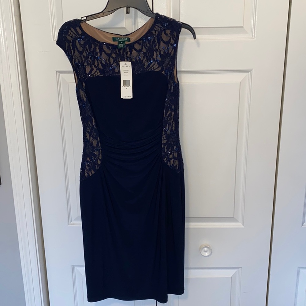 Ralph Lauren Navy blue midi dress - NEW WITH TAGS!